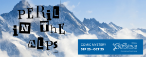 peril in the alps text over mountains